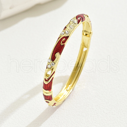 Fashionable Casual Retro Alloy Rhinestone Bangles with Enamel for Women QT6970-4-1