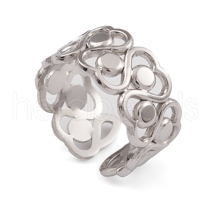 Non-Tarnish 304 Stainless Steel Cuff Rings RJEW-G285-77P-1