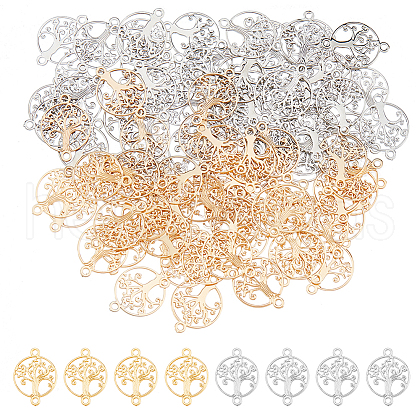 DICOSMETIC 100Pcs 2 Metal Colors Rack Plating Brass Connector Charms KK-DC0004-12-1