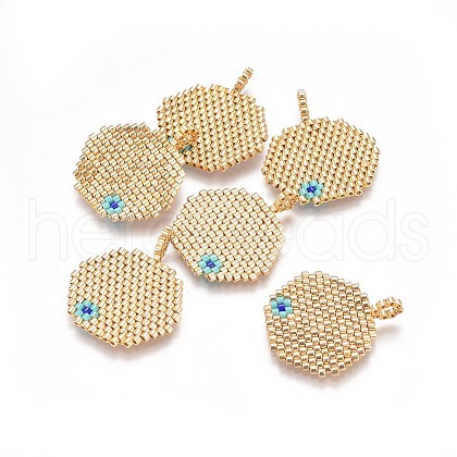 MIYUKI & TOHO Handmade Japanese Seed Beads Pendants SEED-A029-HI16-1