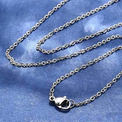 Tarnish Resistant 304 Stainless Steel Cable Chain Necklaces NJEW-E026-04P-1