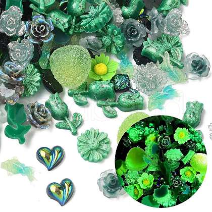 Luminous Opaque Resin Cabochons CRES-U006-01H-1