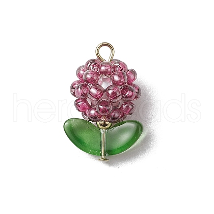 Glass Seed Beads Pendants PALLOY-MZ00592-05-1