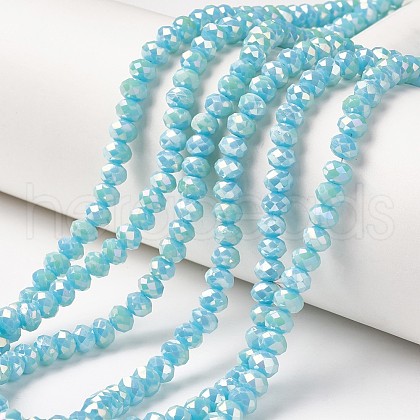 Electroplate Opaque Glass Beads Strands EGLA-A034-P4mm-T11-1