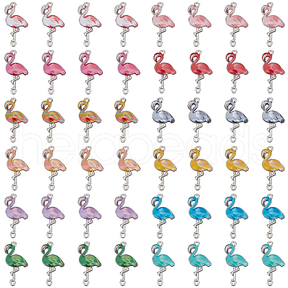   48Pcs 12 Colors Alloy Enamel Connector Charms ENAM-PH0002-23-1