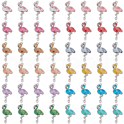   48Pcs 12 Colors Alloy Enamel Connector Charms ENAM-PH0002-23-1