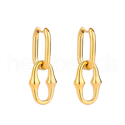 Elegant and Fashionable Golden Plated 304 Stainless Steel Hoop Earrings for Women XK6117-2-1