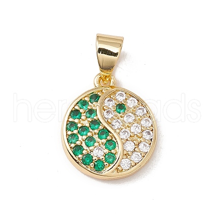 Brass Micro Pave Cubic Zirconia Charms Real 18K Gold Plated KK-G415-39G-03-1