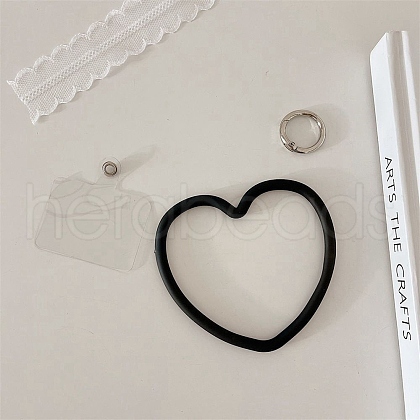 Silicone Love Heart Mobile Straps PW-WG49436-02-1