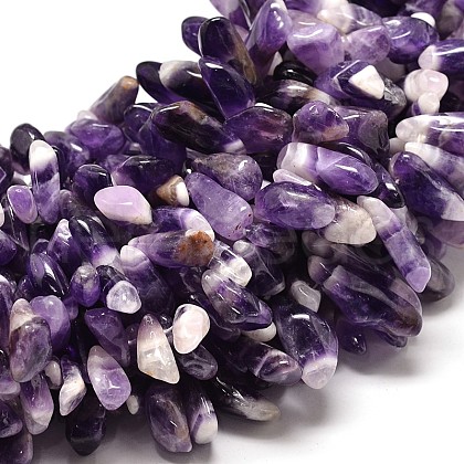 Natural Amethyst Nuggets Bead Strands G-P073-39-1