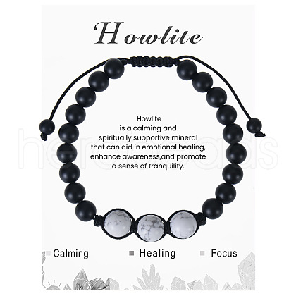 Natural Howlite Beaded Bracelet with 8mm Matte Stone ZJ6492-7-1