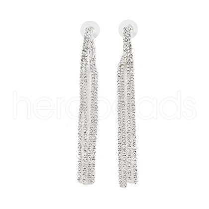Brass Micro Pave Cubic Zirconia Stud Earrings EJEW-B046-15P-1