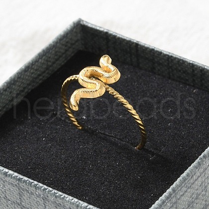 304 Stainless Steel Cuff Rings for Women RJEW-B118-01G-1