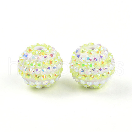 Stripe Pattern Resin AB Rhinestone Round Beads RESI-S313-18x20-13-1