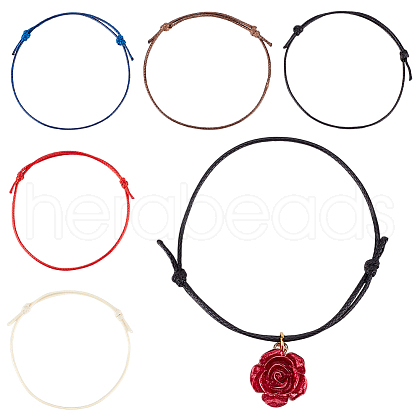 100Pcs 5 Colors Waxed Polyester Cord Bracelets Making BJEW-DR00002-1