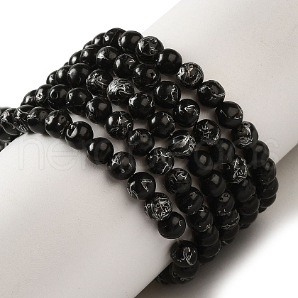 Synthetic Silver Line Coal Quartz Beads Strands G-Q161-A01-01-1
