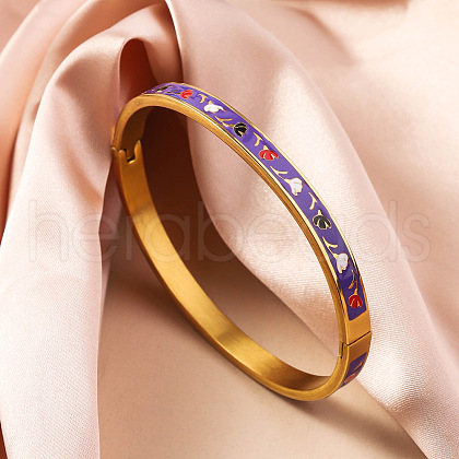 304 Stainless Steel Enamel Bangles FS-WG30162-02-1