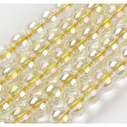 Electroplate Glass Beads Strands GLAA-K025-FR-6mm-A04-1