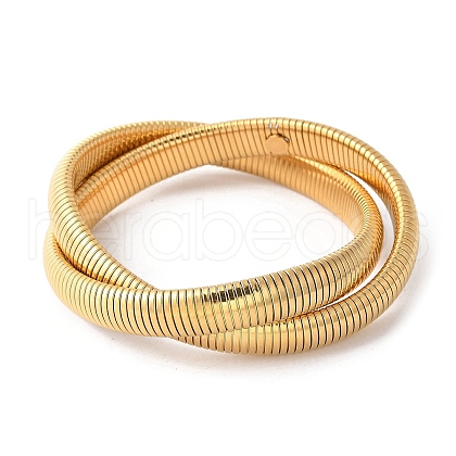 304 Stainless Steel Stretch Bracelets BJEW-A031-01I-G-1