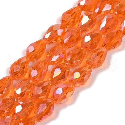Transparent Electroplate Glass Beads Strands EGLA-N013-T8mm-B09-1