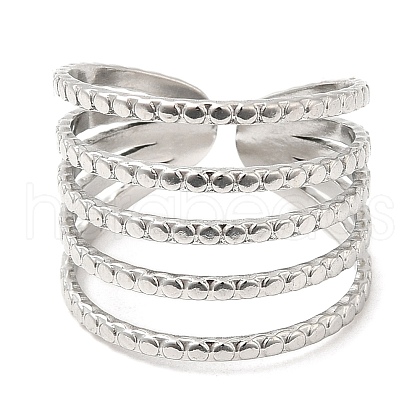 Non-Tarnish 304 Stainless Steel Open Cuff Rings RJEW-K245-62P-1