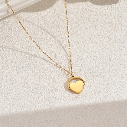 Stainless Steel Heart Pendant Necklaces for Mother's Day and Daily Wear BY0090-1