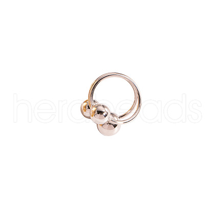Stainless Steel Interlocking Circle Balls Adjustable Cuff Rings for Women UN0511-2-1
