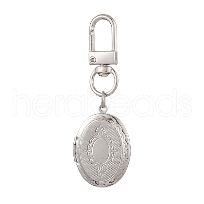Oval Brass Locket Pendants Decorations HJEW-JM02065-1