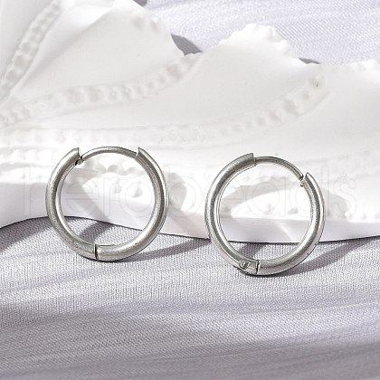 Tarnish Resistant 201 Stainless Steel Huggie Hoop Earrings EJEW-L250-01I-P-1