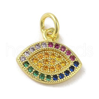 Brass Micro Pave Cubic Zirconia Charms KK-M283-15B-02-1
