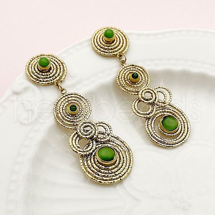 Vortex Spiral 304 Stainless Steel Dangle Stud Earrings EJEW-Q028-01C-G-1