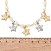 Brass Micro Pave Clear Cubic Zirconia Beaded Necklaces NJEW-Z059-05PG-02-4