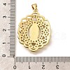 Religion Themed Rack Plating Brass Micro Pave Cubic Zirconia Pendants KK-L226-007G-14-3