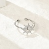 Sun 304 Stainless Steel Open Cuff Rings for Women RJEW-G338-13P-1