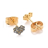 304 Stainless Steel Rhinestone Stud Earrings EJEW-B009-16G-3