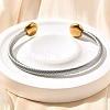 304 Stainless Steel Cuff Bangles BJEW-C091-02A-GP-1