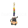 5Pcs 5 Styles Halloween Cat Alloy Enamel Pendant Decorations HJEW-JM01928-4