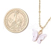 5Pcs 5 Colors Butterfly Alloy Enamel Pendant 304 Stainless Steel Cable Chain Necklaces for Women NJEW-JN05315-3