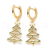 Brass Micro Pave Cubic Zirconia Huggie Hoop Earrings for Christmas ZIRC-I053-01G-2