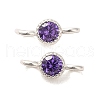 925 Sterling Silver Pave Cubic Zirconia Connector Charms STER-Z007-01P-05-1