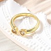 Brass Micro Pave Cubic Zirconia Cuff Rings for Women RJEW-F181-09G-9