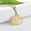 201 Stainless Steel Pickleball Paddle Pendant Box Chain Necklaces for Women Men NJEW-H050-01B-G-3