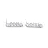 Rectangle Rack Plating Brass Cubic Zirconia Stud Earrings for Women EJEW-K245-15P-1