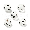 Printed Wood European Beads WOOD-G022-18A-1
