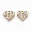 Brass Micro Pave Clear Cubic Zirconia Charms KK-N231-187-NF-1
