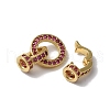 Rack Plating Brass Micro Pave Orchid Cubic Zirconia Fold Over Clasps KK-A222-04B-G-2
