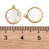 Ion Plating(IP) 304 Stainless Steel Pave Natural Shell Charms STAS-Z100-01G-02-3