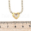 304 Stainless Steel Clear Cubic Zirconia Heart Pendant Necklaces for Women NJEW-Z044-15G-02-5