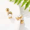 304 Stainless Steel Imitation Pearl Stud Earrings STAS-E502-03G-3
