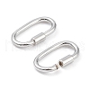 Anti-Tarnish Rhodium Plated 925 Sterling Silver Locking Carabiner Clasps STER-K173-20P-01-2